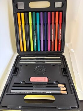 PRANG Sketching Art Case Drawing Dixon ColorArt Kit Brush Pen Markers Charcoal